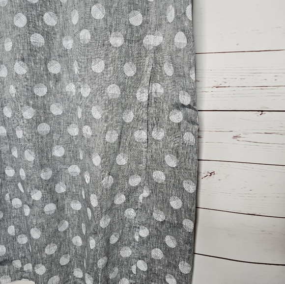 Habitat Gray and White Polka Dot Linen Shift Dress - Picture 7 of 10